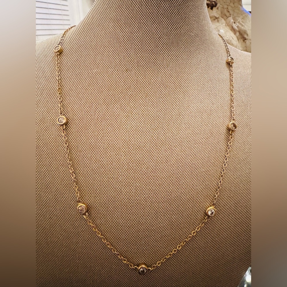 Toscana “Crystal By The Yard” Station Necklace with Crystal Accents 20”